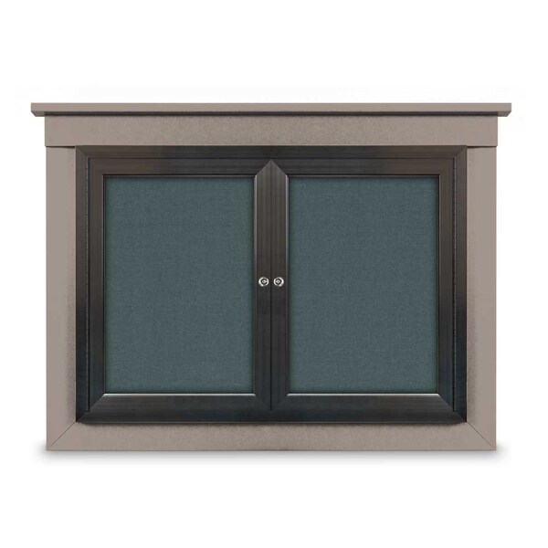 United Visual Products 24"x36" 1-Door Enclosed Letterboard, Green Vinyl/Cherry UV2621O-CHERRY-HUNGRN - main